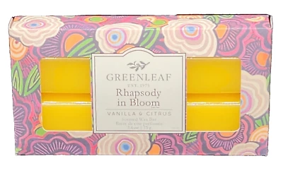 Barra de cera perfumada Greenleaf Rhapsody In Bloom vainilla cítricos 2,6 oz 6 bloques nueva Foto 1 de 4