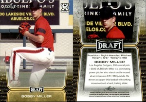 BOBBY MILLER 2020 LEAF "Gold" PARALLEL LIMITED ROOKIE CARD #16!