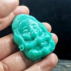 Natural Jade pendant as turquoise Carving necklace Sweater chain pendant - Picture 1 of 3