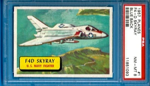 1957 Topps "Planes" (Blue Back) #1 F4-D SkyRay Psa 8 - Picture 1 of 2