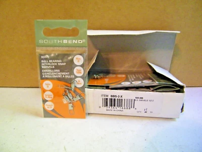 11 Packages: South Bend BBS-2 Ball Bearing Snap Swivels, SZ 2, 12 Lb Test - Image 1 of 2