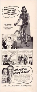 Print Ad Bicycle 1940 Joy Hodges Half-Page Magazine 5"'x12" - Picture 1 of 1