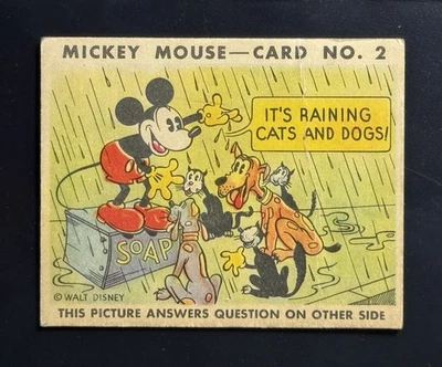 Tarjeta de goma de Mickey Mouse 1935 R89 - Early Disney #2 tipo 1 Foto 1 de 2