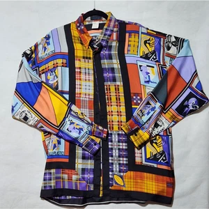 GIANNI VERSACE ISTANTE camicia seta stampa cornice artistica taglia XL - Foto 1 di 14
