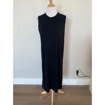 Acne Studio Kaci Tencel Black Sleeveless Layered Dress Midi Medium - Image 1 of 4