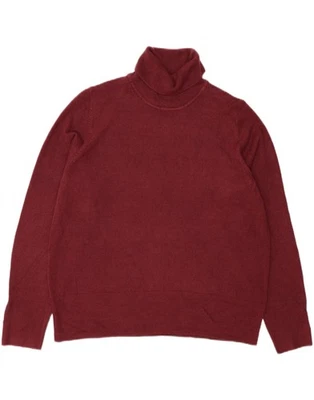 MARKS & SPENCER Womens Roll Neck Jumper Sweater UK 20 2XL Burgundy Acrylic DT22 - Image 1 of 3