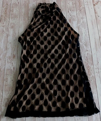 Charlotte Russe Para Mujer Negro Terciopelo Encaje Lunares Cuello Alto Talla M Foto 1 de 4