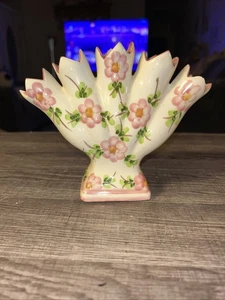 Ceramic 5 Finger Bud Flower Vase Handpainted Andrea By Sadek Portugal - Picture 1 of 7