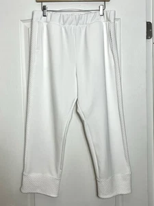 Pantaloni cropped bianchi Soft Surroundings Serenity taglia M elastico in vita e tasche - Foto 1 di 9