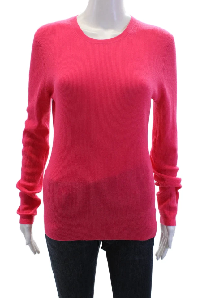 Michael Kors 女式羊绒长袖针织毛衣粉色 L 码 — 第 1/4 张图片