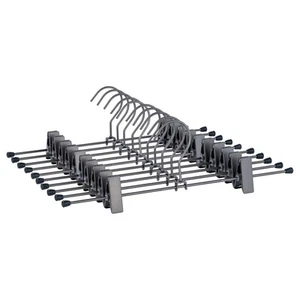 Pants Hangers 13.8" Dark Grey Skirt Clothes Rack with Clips Metal Clips Trous... - Picture 1 of 9