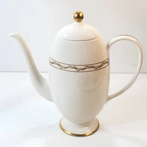 Vintage Franciscan Beverly Kaffeekanne Gold Blätter und Rand Made in California MCM - Bild 1 von 11