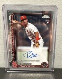 2025 Topps Chrome Thomas Saggese RC On-card Auto RA-TSA CARDINALS - Picture 1 of 2