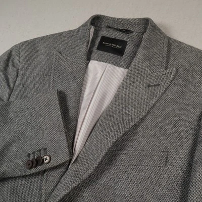 Banana Republic Sport Jacket Men 40 Regular Modern Slim Fit Gray Jacquard Blazer - Image 1 of 4