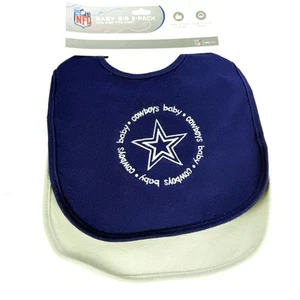 Dallas Cowboys Baby Bib, 2 Pack Bibs Officially Licensed NFL Infant - Picture 1 of 11