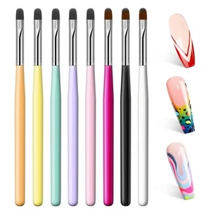 Nail Art Brushes Set,8PCS Uv Gel Brush Poly Extension Other - Picture 1 of 8