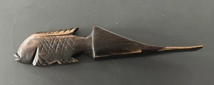 Aletas abrecartas de madera talladas hechas a mano para peces de arte popular 7,5 pulgadas africanas  - Imagen 1 de 6