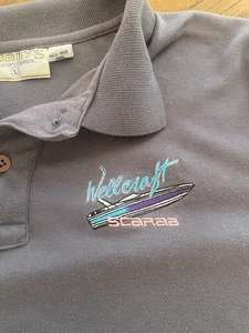 Vintage Wellcraft Scarab - Miami Vice Style Polo Shirt Embroidered Large (med) - Picture 1 of 5