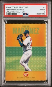 2003 TOPPS PRISTINE GOLD REFRACTOR DIE-CUT #1 PEDRO MARTINEZ #/69 PSA 9 MINT - Picture 1 of 2
