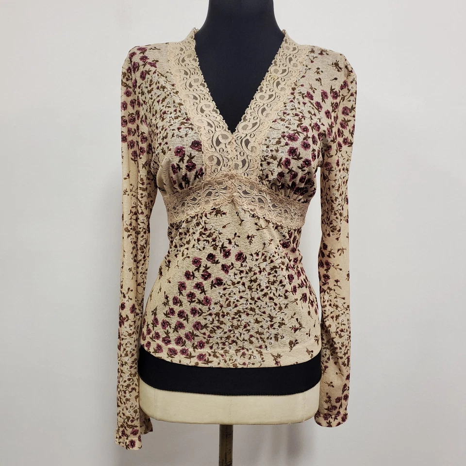 Blusa Babydoll Vintage Sem Limites Feminina Y2K Fada da Floresta Tamanho M Floral Delicada - Imagem 1 de 4