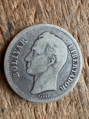 Moneda de plata 1926 Venezuela 2 bolívares 10 gramos .835 Simón Bolívar Libertador rb41 Foto 1 de 2
