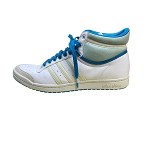 Adidas Sleek Series White, Cream & Teal High Top Sneakers - Size 8 - Picture 1 of 9