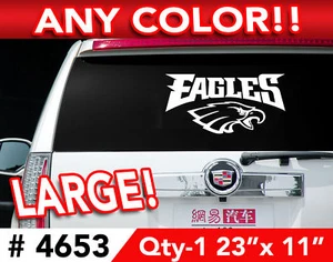 PHILADELPHIA EAGLES LARGE VEHICLE DECAL STICKER 23"x11" - Foto 1 di 2