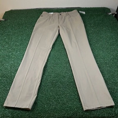 Izod Saltwater Chino Pants Men 30x32" Beige Stretch Pleated Straight Stretch NEW - Image 1 of 4