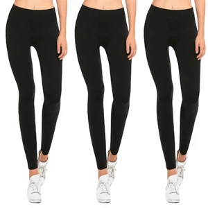3 Pack Fleece Leggings High Waisted Seamless No See-Through Yoga Tummy Control - Picture 1 of 6