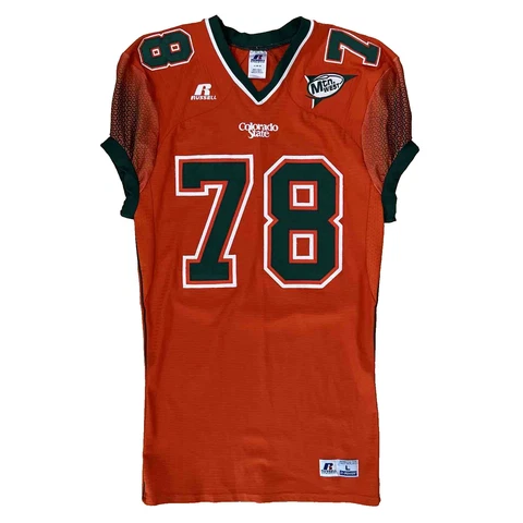Colorado State Rams Game Worn Jersey L Orange NCAA Football Russell Athletic 78 Cover