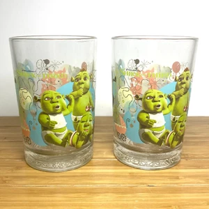 Juego de 2 vasos de vidrio coleccionables Shrek the Third McDonalds 2007 - Imagen 1 de 6