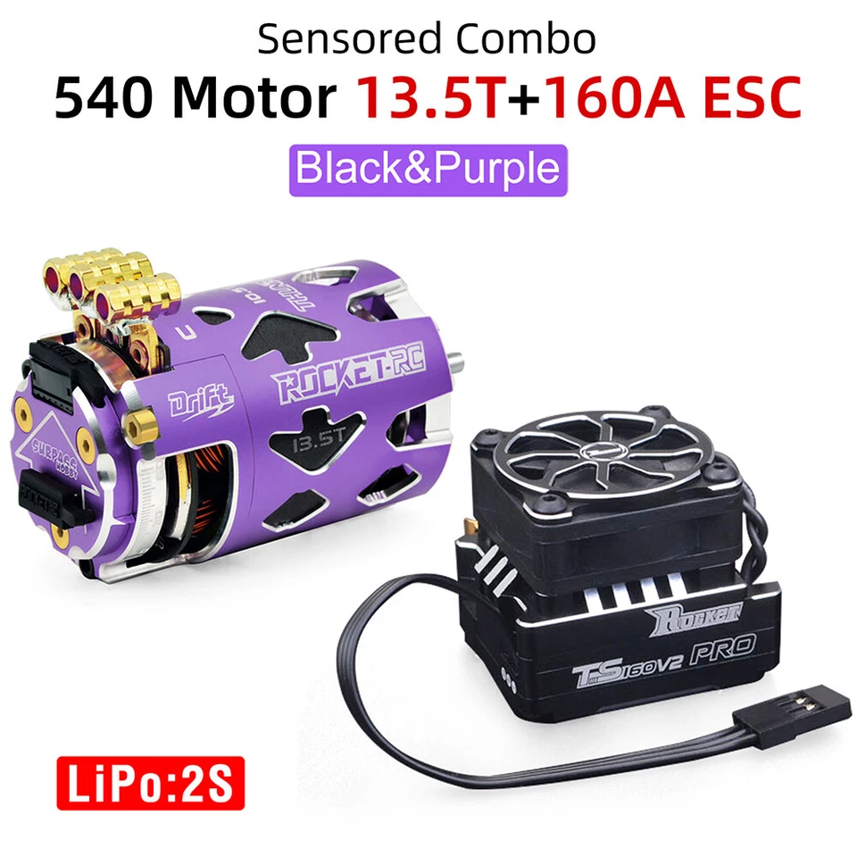 Combo de motor sin escobillas y ESC Surpass Hobby Rocket-RC Thunder 540 para coche de radiocontrol de 1/10 Foto 1 de 4