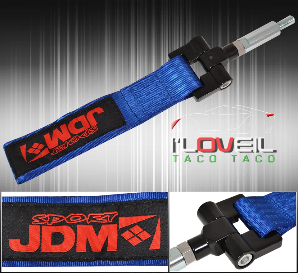(Jdm Sport) Bmw Z4 Heavy Duty Nylon 4000Lb Towing Tow Strap Adapter Kit Set Blue Foto 1 de 3