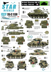 Star Decals 1/35 #35C1138 British Sherman Mk.III in Italy 1943-44 - Picture 1 of 2