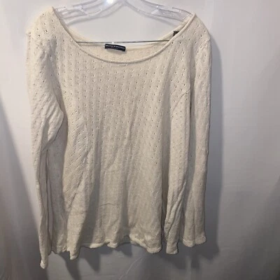 Brandy Melville Women's Sweater Ivory Pullover Round Neckline 100% Cotton (CA) - Image 1 of 4