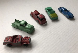 Vtg TootsieToy Lot Of 5 Cars Truck 3" Metal Made In USA Ford Toy Red/Green/Blue - Picture 1 of 12