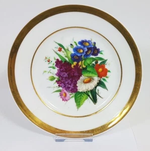 Porcelain Plate Flowers Silesia about 1850 - 1880 AL421 - Picture 1 of 8