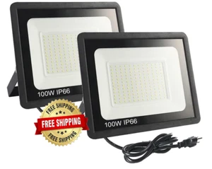 Luz de trabajo LED de 100W, luces de trabajo para garaje de taller, sitio 2 PCS - Picture 1 of 8