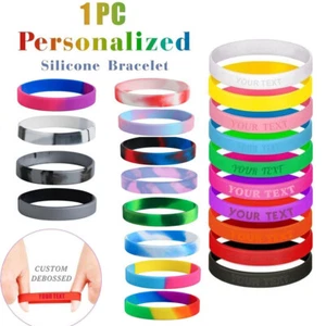 Custom Silicone Wristbands Personalized Rubber Bracelets for Motivation Events  - Picture 1 of 44