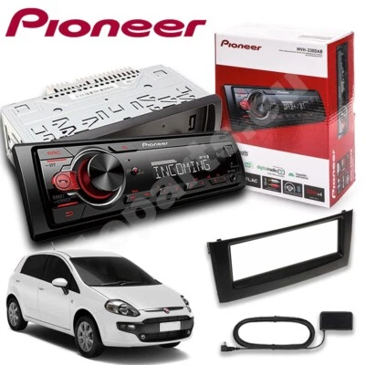 Autoradio Pioneer MVH-330DAB Bluetooth Kit De Montaje Para Fiat Grande Punto 199 - Imagen 1 de 4