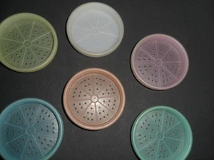 6 Vintage Tupperware Pastel Wagon Wheel Coasters  - Picture 1 of 4