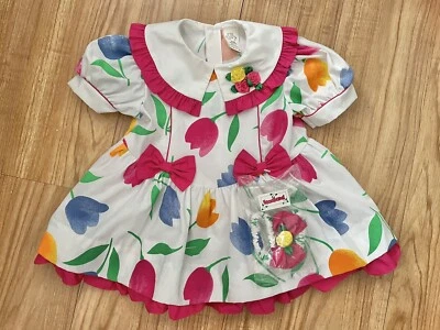 Vestido de Colección Y2K Bebé Niña Niño Flores Brillantes con Diadema Fiesta de Verano Nuevo de Lote Antiguo Foto 1 de 4