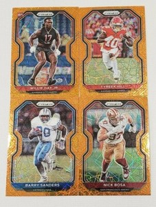 2020 Prizm Football ORANGE LAZER PRIZMS Parallels You Pick with Legends Rookies