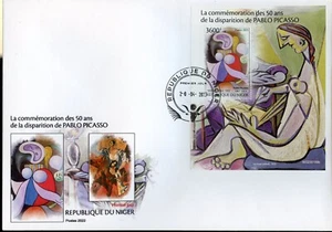 NIGER 2023 50th MEMORIAL ANN OF PABLO PICASSO PAINTINGS S/s FIRST DAY COVER - Picture 1 of 1