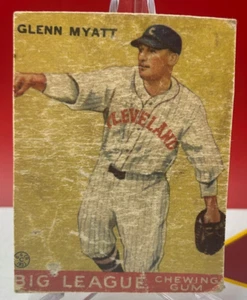 1933 Goudey # 10 Glenn Myatt Cleveland LOW GRADE MISCUT - Picture 1 of 2