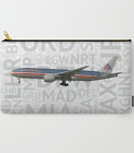 American Airlines 777-200 with Airport Codes - Carry All Pouch (8.5" x 6")