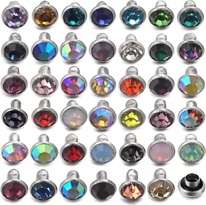 100 Sets 4MM Mixed Colors Cz Crystal Rivets Rhinestone Rivets Studs Rapid Rivets - Picture 1 of 12