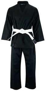 kimono karate gi uniforme aikido arti marziali 100% cotone nero 230 gr 8 oz - Foto 1 di 11