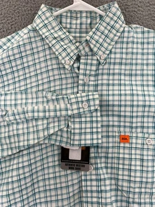 Wrangler 20X FR Shirt Mens Large Plaid Button Down Flame Resistant Work READ - Picture 1 of 19