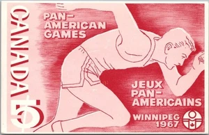 Cartel postal de Winnipeg Canadá 1967 Juegos Panamericanos arte atletismo pista - Imagen 1 de 2